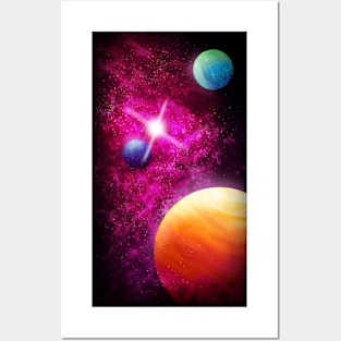 Purple Space Nebula Posters and Art